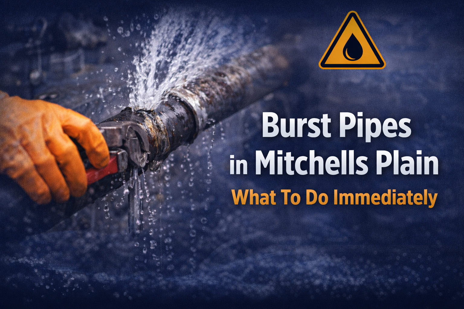 Burst pipe in Mitchells Plain home causing water damage