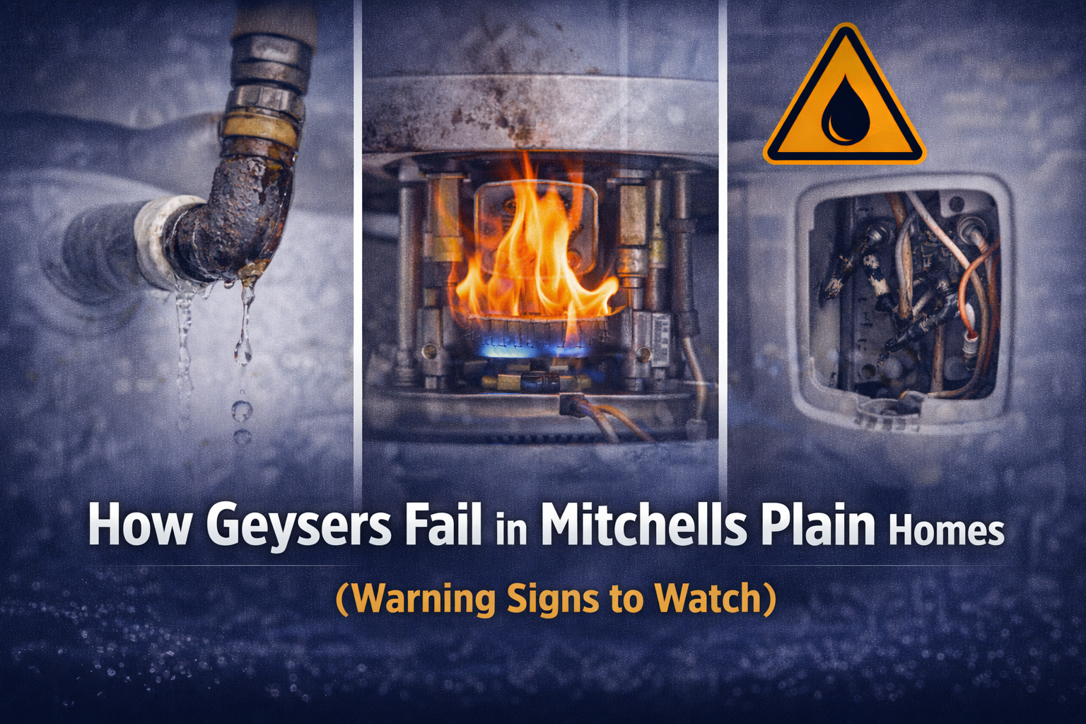 Leaking geyser in Mitchells Plain home causing water damage