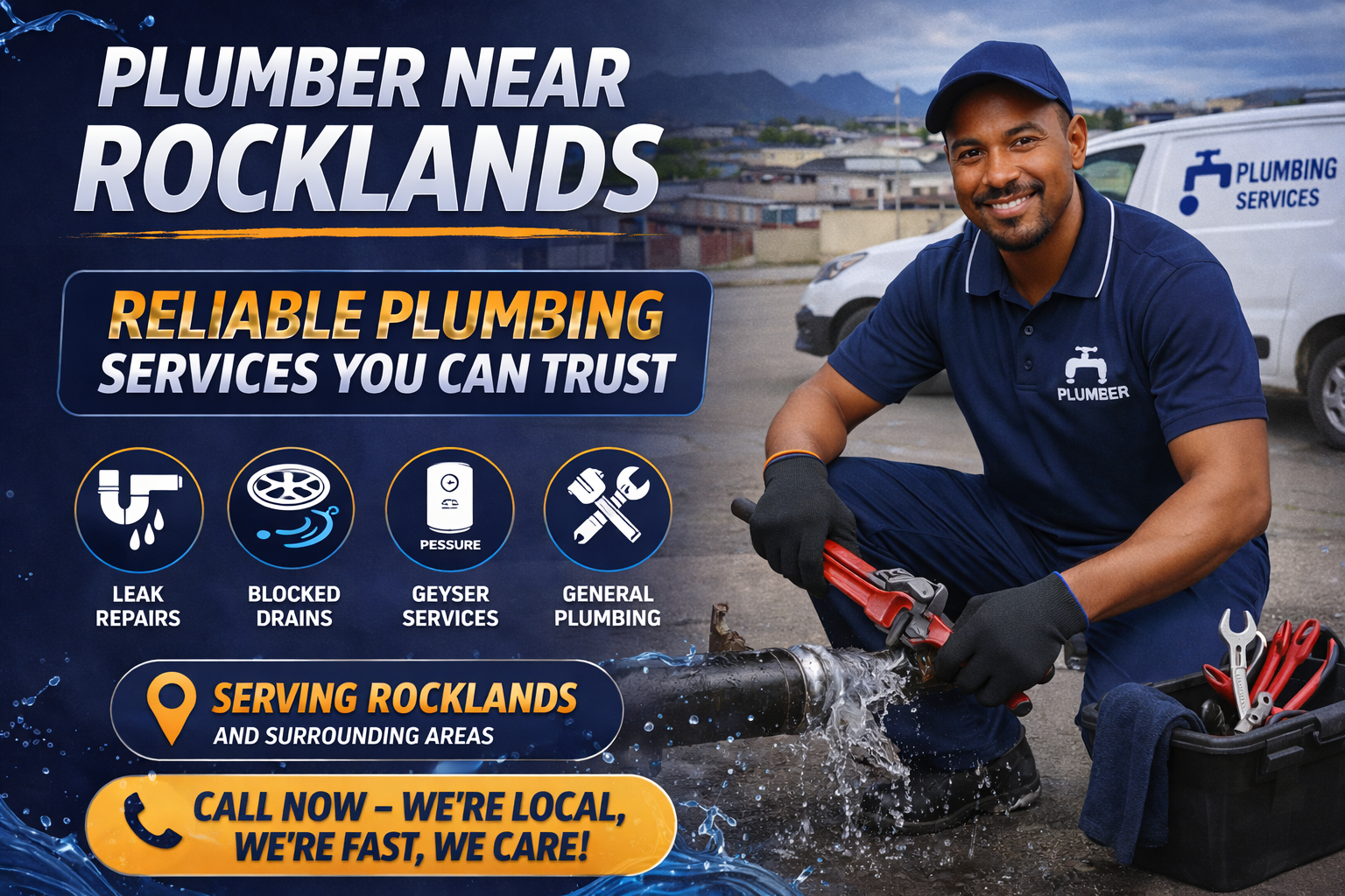 Plumber near Rocklands fixing leaking pipe