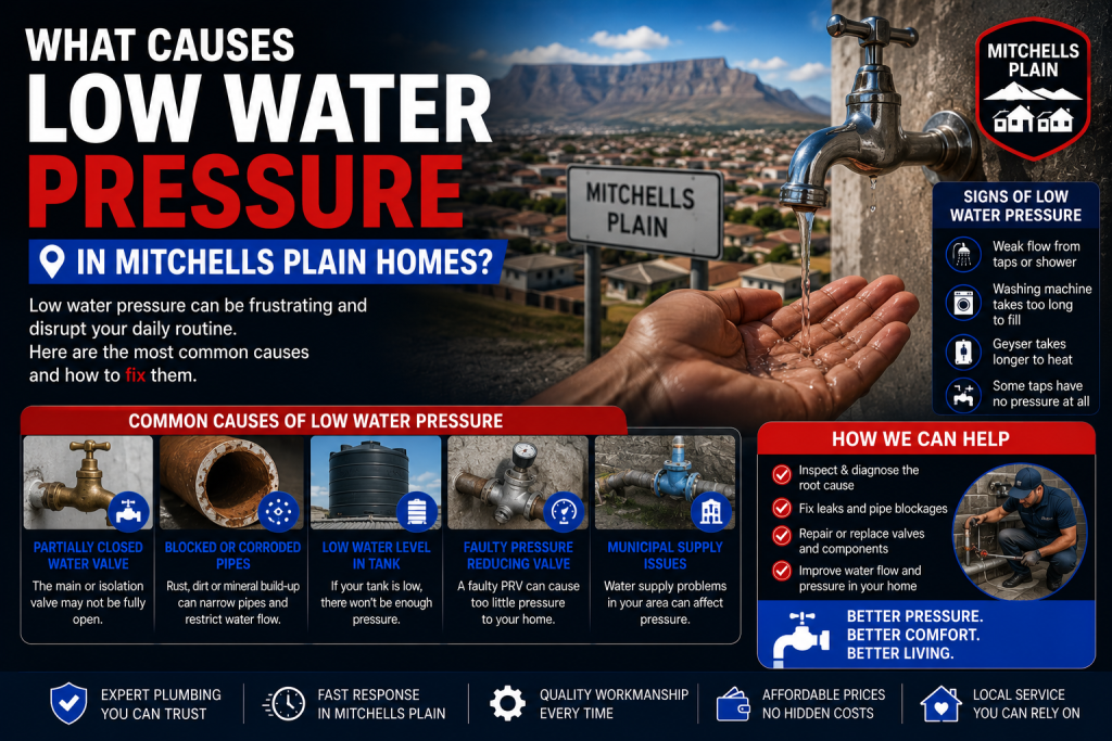 Low water pressure problem in Mitchells Plain bathroom