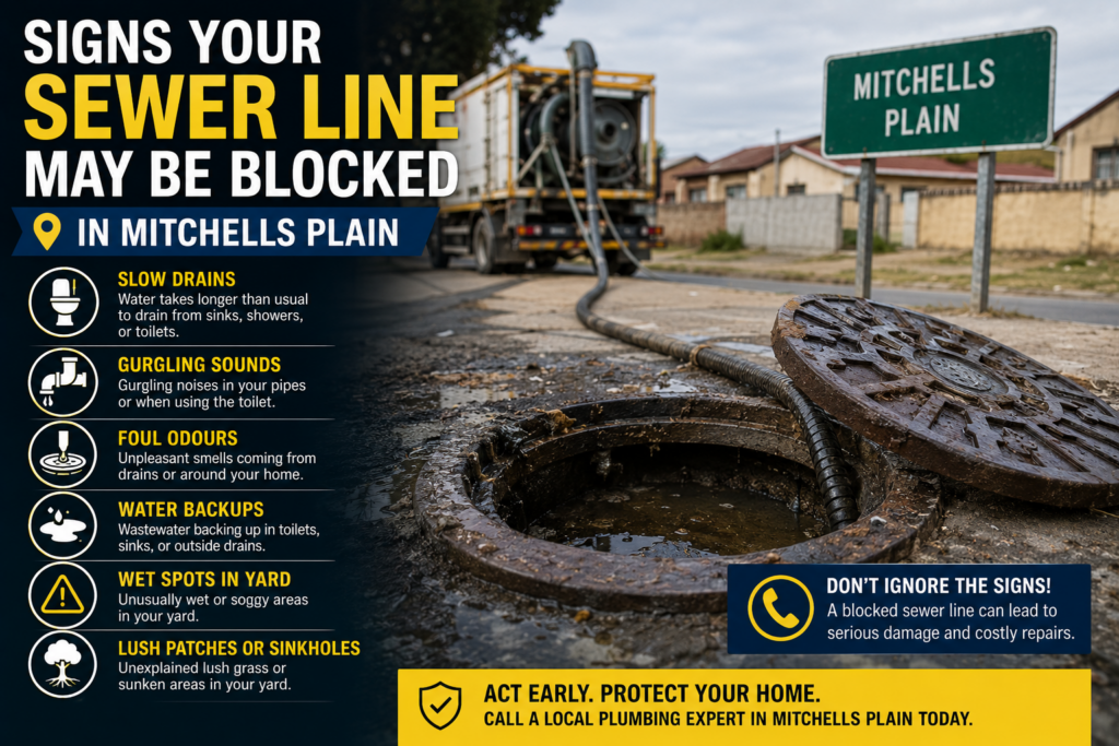 Blocked sewer line causing drainage problems in Mitchells Plain